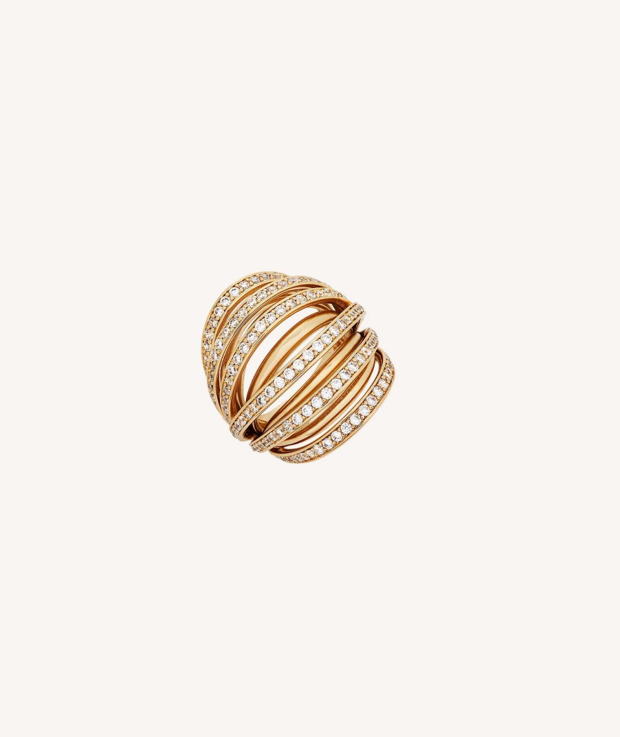 Anillos Vidal & Vidal | Anillo Ava Chapado Oro 18 Kt Tiras Circonitas