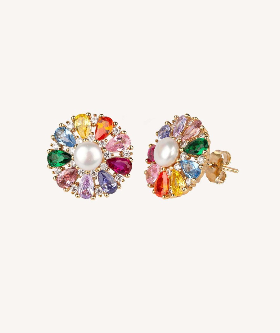 Pendientes Vidal & Vidal | Pendientes Circonitas Multicolor Perla