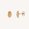 Pendientes Vidal & Vidal | Pendientes Chapado Oro 18 Kt Motivo Ovalado Con Relieve