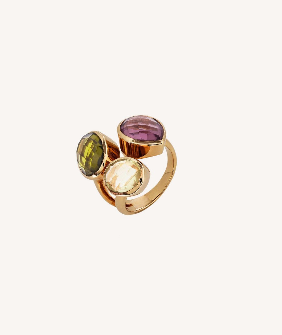 Anillos Vidal & Vidal | Anillo Guida Con Tres Piedras Naturales