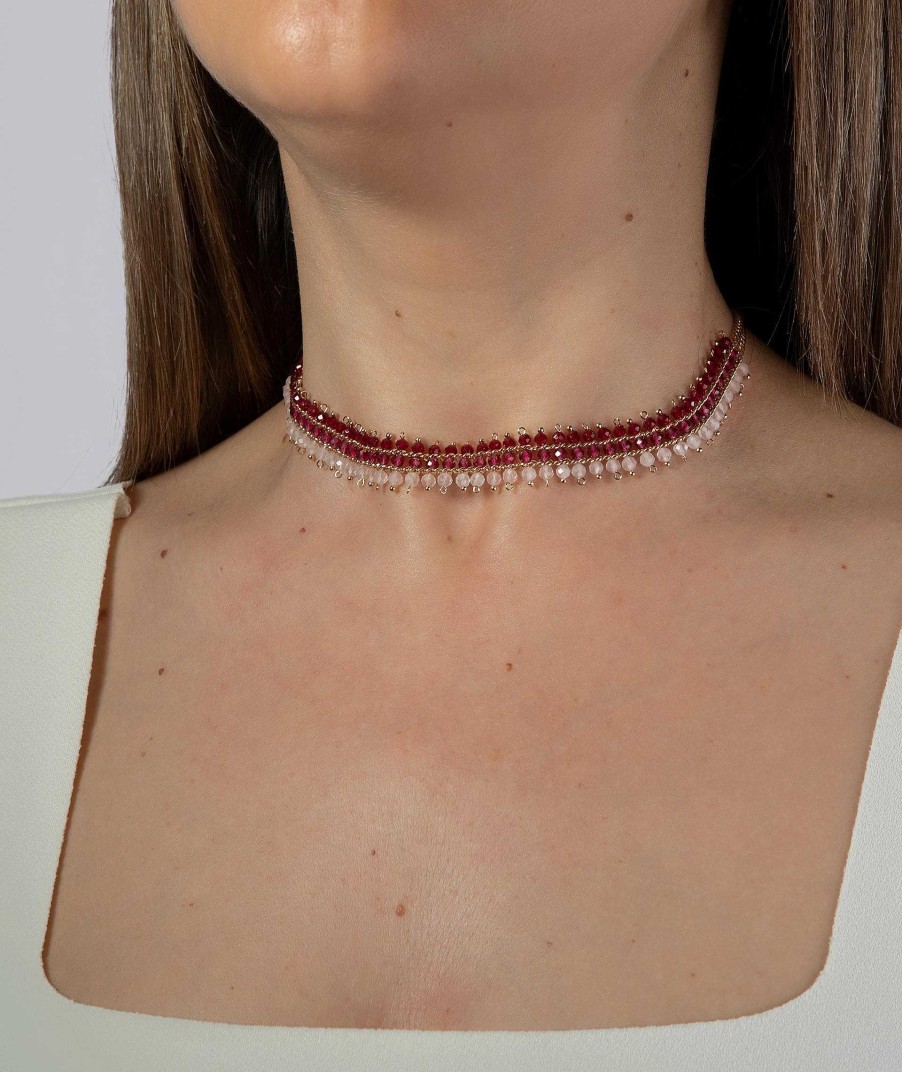 Collares Vidal & Vidal | Choker Cristal Rosa