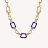 Collares Vidal & Vidal | Collar Eslabones Cuadrados Carey Azul