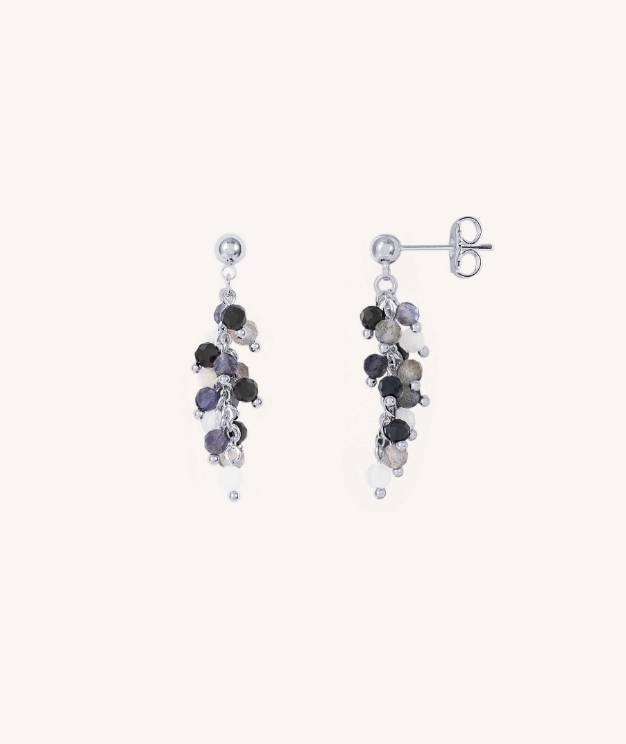 Pendientes Vidal & Vidal | Pendientes Midnight Racimo Piedras Naturales