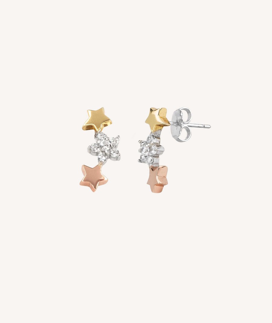 Pendientes Vidal & Vidal | Pendientes Tricolor Estrellas Circonitas