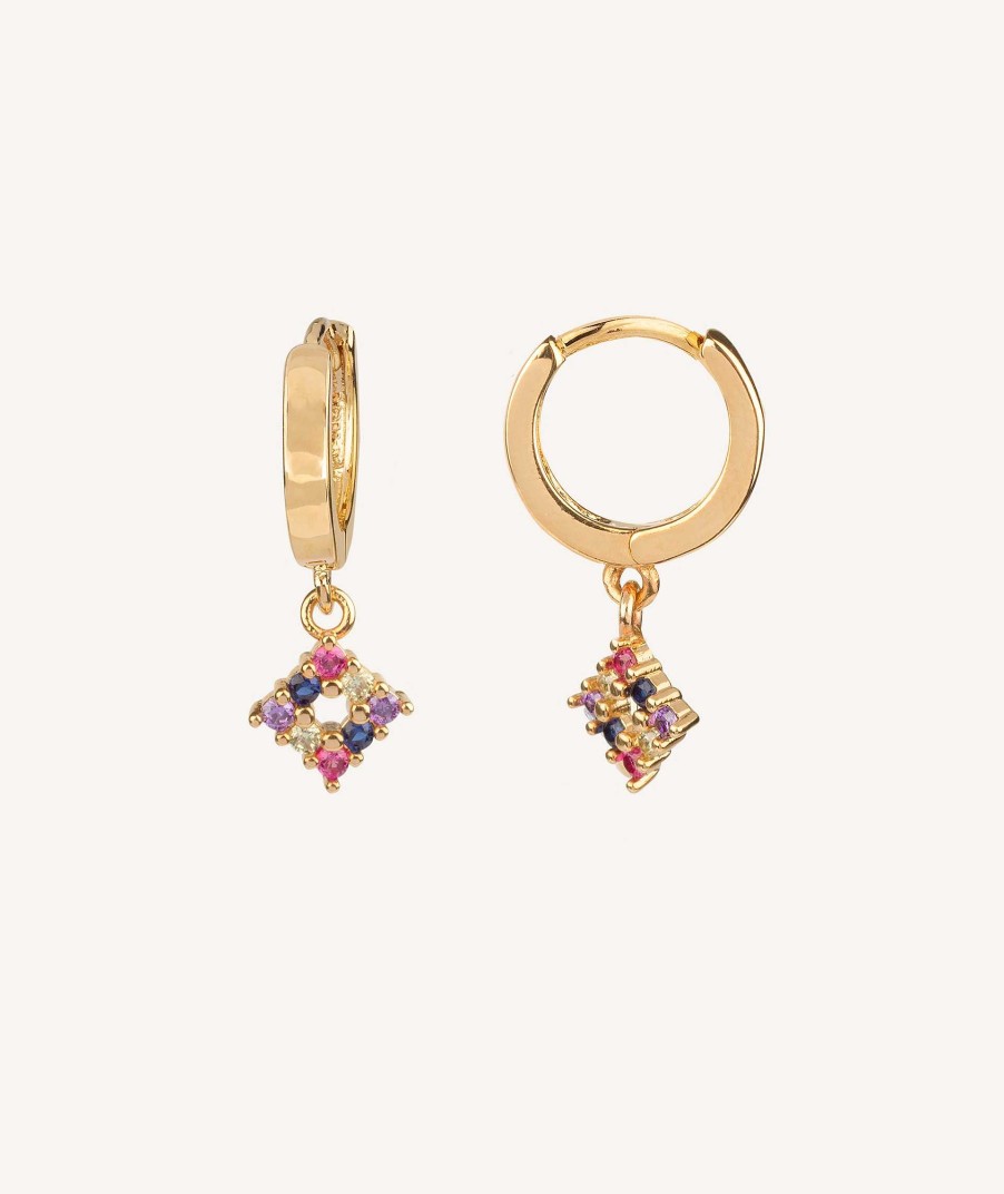 Pendientes Vidal & Vidal | Pendientes Aro Cuadrado Multicolor