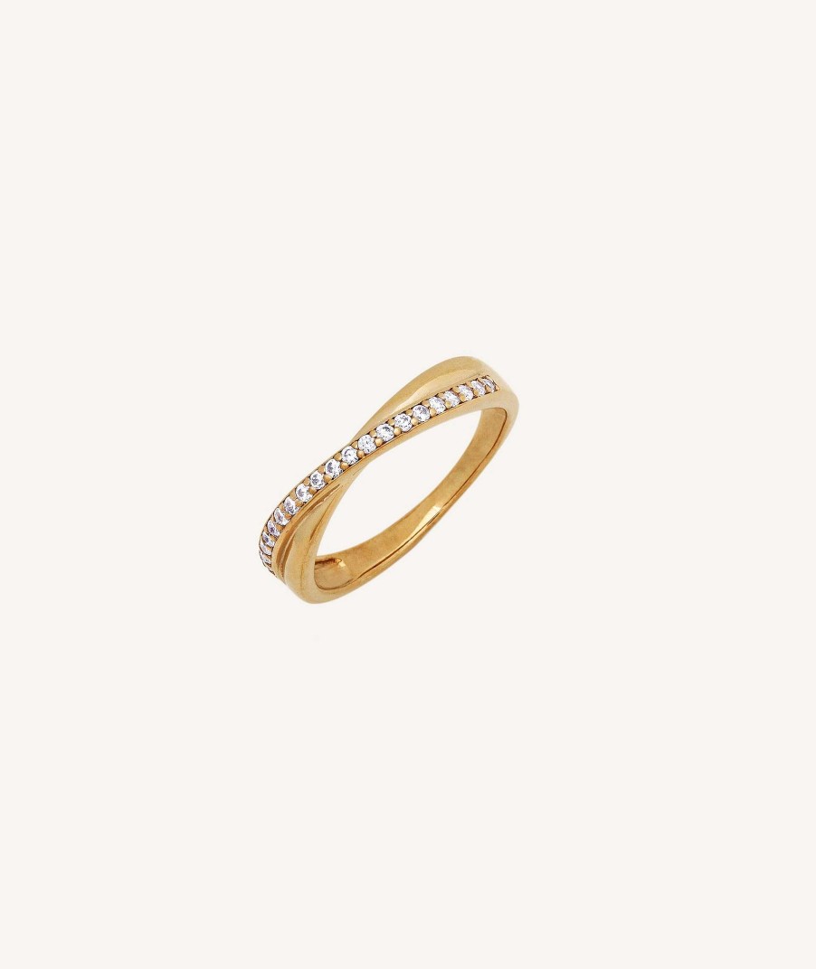 Anillos Vidal & Vidal | Anillo Blanca Plata De Ley 925 Chapado Oro 18Kt Circonitas C Bicas